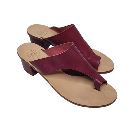 ATP Leather slip-on Heels Color Burgundy Size 39 Eur/ 8 US - Picture 1 of 9